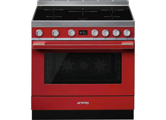 _RABAT_ | WYLECIAŁO SMEG - Kuchnia z płytą indukcyjną SMEG CPF9IPR czerwony | 90cm | czyszczenie pyroliza | linia PORTOFINO