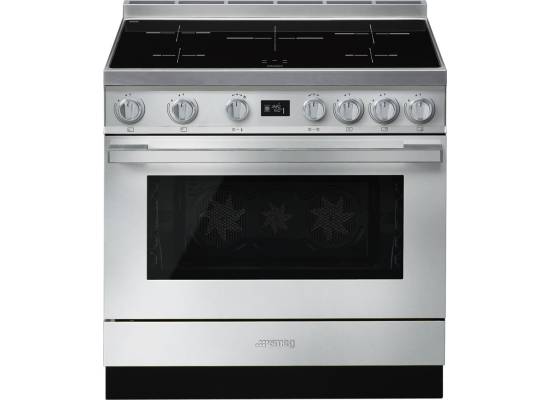 _RABAT_ | WYLECIAŁO SMEG - Kuchnia z płytą indukcyjną SMEG CPF9IPX stal nierdzewna | 90cm | czyszczenie pyroliza | linia PORTOFINO
