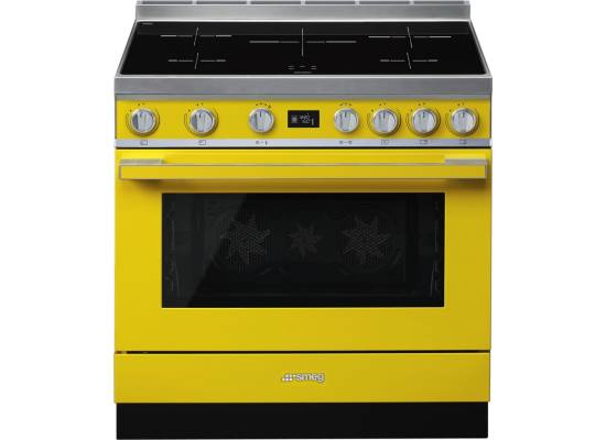 _RABAT_ | WYLECIAŁO SMEG - Kuchnia z płytą indukcyjną SMEG CPF9IPYW żółty | 90cm | czyszczenie pyroliza | linia PORTOFINO