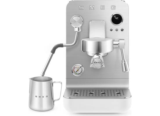 _RABAT_ | wysyłka 24H* | Ekspres kolbowy MiniPRO SMEG EMC02WHMEU biały mat | linia COLLEZIONE