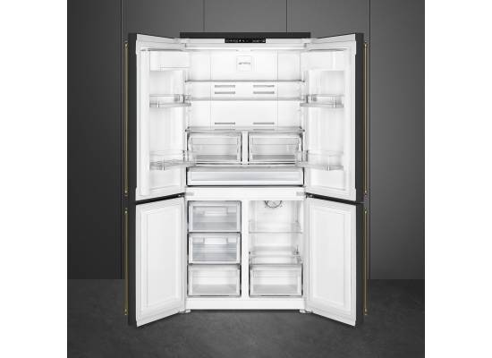 _RABAT_ | Lodówka wolnostojąca SbS SMEG FQ60CAO6 antracyt | NoFrost (pełny) | linia COLONIALE