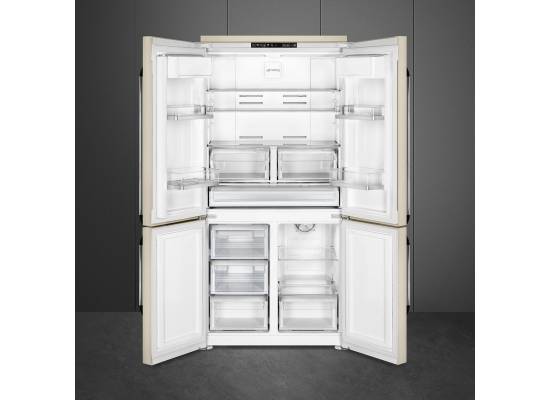 _RABAT_ | wysyłka 24H* | Lodówka wolnostojąca SbS SMEG FQ960P6 kremowy | NoFrost (pełny) | linia VICTORIA