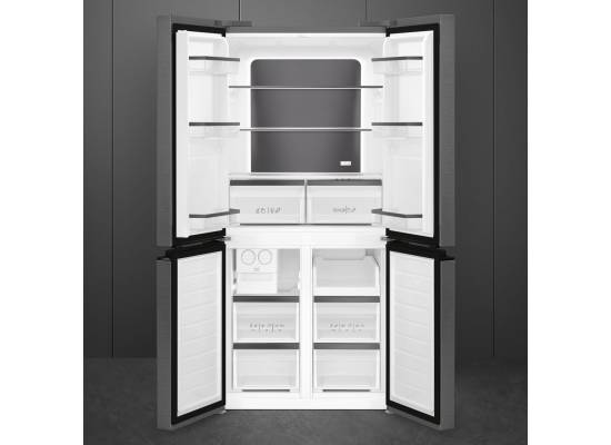 _RABAT_ | Lodówka wolnostojąca SbS SMEG FQI48KD czarna stal DARK-INOX | NoFrost | linia UNIVERSAL