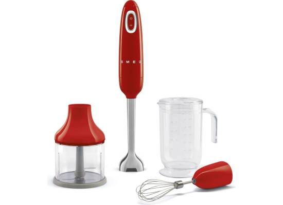 _RABAT_ | wysyłka 24H* | Blender ręczny z akcesoriami SMEG HBF03RDEU czerwony | linia 50's STYLE