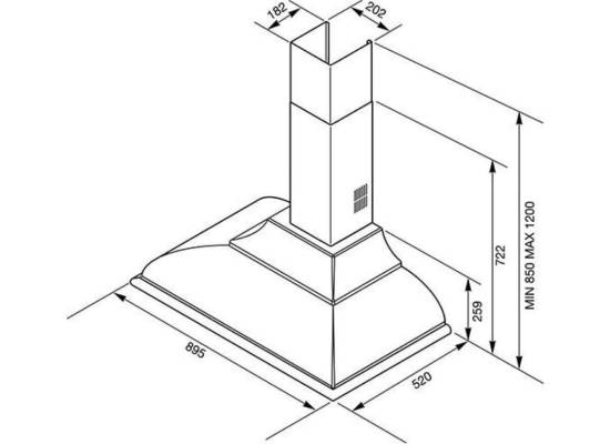 _RABAT_ | Okap przyścienny SMEG KC19AOE antracyt | 90cm | 788 m3/h | linia CORTINA