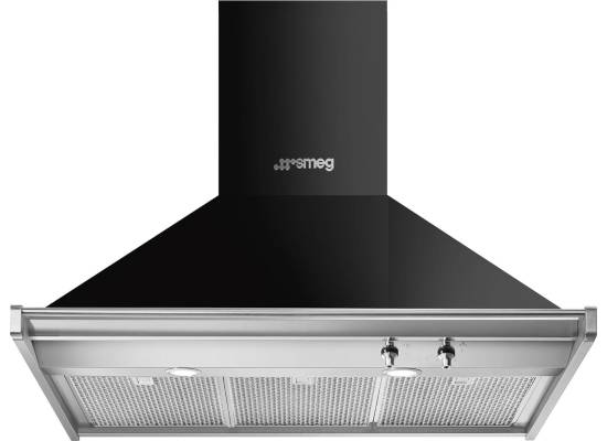 _RABAT_ | wysyłka 24H* | Okap przyścienny SMEG KD90HNE czarny | 90cm | 781 m3/h | linia CLASSICA