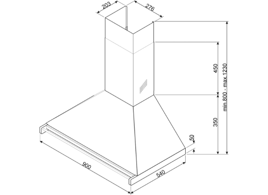 _RABAT_ | Okap przyścienny SMEG KD90HXE stal nierdzewna | 90cm | 781 m3/h | linia CLASSICA