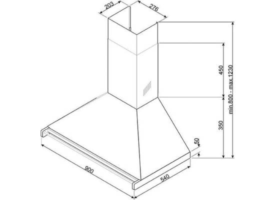 _RABAT_ | Okap przyścienny SMEG KD90HXE stal nierdzewna | 90cm | 781 m3/h | linia CLASSICA