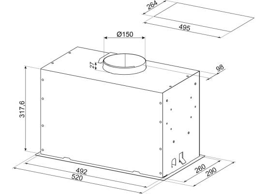_RABAT_ | wysyłka 24H* | Okap do zabudowy SMEG KICGR52X2 stal nierdzewna | 52cm | 670 m3/h | linia UNIVERSAL