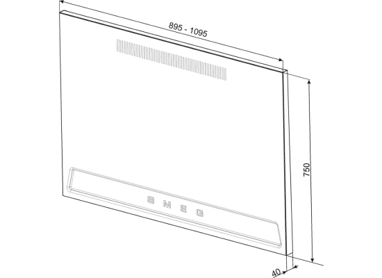 _RABAT_ | Panel ścienny SMEG KIT1TR41N czarny do kuchni wolnostojącej TR4110… | linia VICTORIA
