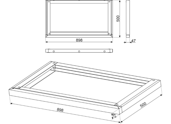 _RABAT_ | Zestaw do zwiększania wysokości SMEG KITH93 | 94,5-96 cm | do kuchni wolnostojącej Victoria (TR93) | linia UNIVERSAL