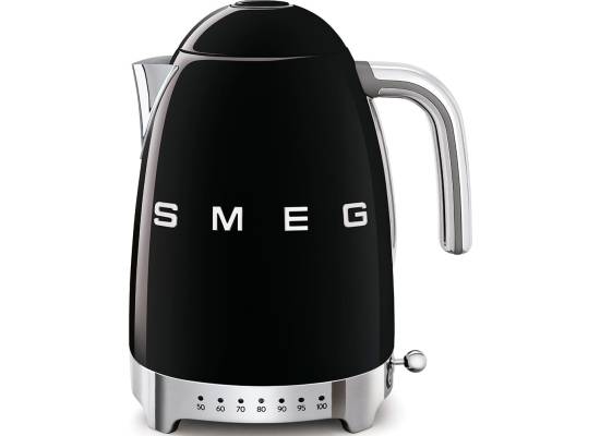 _RABAT_ | Czajnik z regulacją temperatury SMEG KLF04BLEU czarny połysk | pojemność 1,7 l | linia 50's STYLE