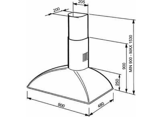 _RABAT_ | Okap przyścienny SMEG KS89AOE antracyt (pokrętła z mosiądzu) | 90cm | 788 m3/h | linia COLONIALE