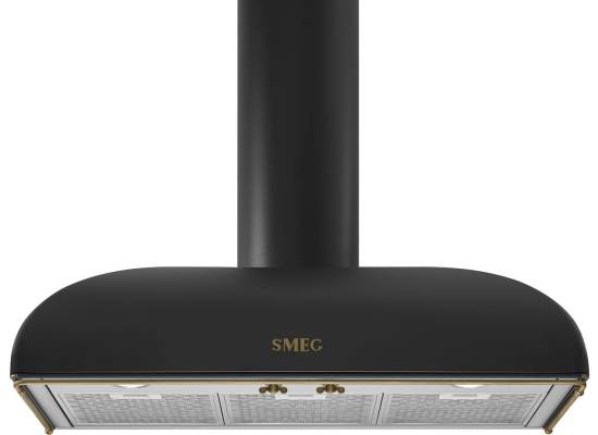 _RABAT_ | Okap przyścienny SMEG KS89AOE antracyt (pokrętła z mosiądzu) | 90cm | 788 m3/h | linia COLONIALE