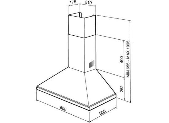 _RABAT_ | Okap przyścienny SMEG KSED65PE kremowy | 60cm | 593 m3/h | linia UNIVERSAL