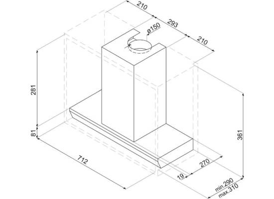 _RABAT_ | wysyłka 24H* | Okap do zabudowy SMEG KSGT73X stal nierdzewna | 75cm | 695 m3/h | linia UNIVERSAL