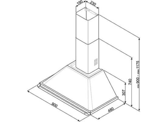 _RABAT_ | Okap przyścienny SMEG KT90BLE czarny | 90cm | 788 m3/h | linia VICTORIA
