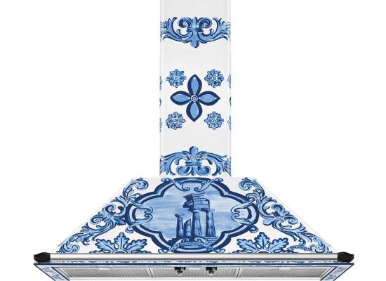 _RABAT_ | Okap przyścienny SMEG KT90DGME d&g blu mediterraneo | 90cm | 788 m3/h | linia VICTORIA