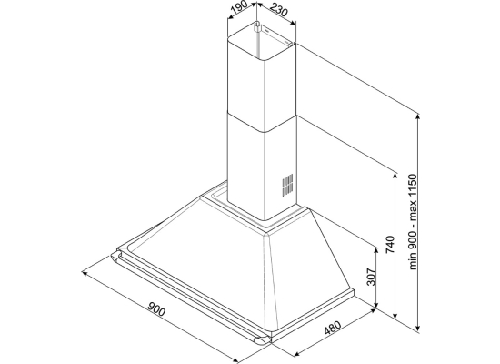 _RABAT_ | Okap przyścienny SMEG KTR90XE stal nierdzewna | 90cm | 788 m3/h | linia VICTORIA