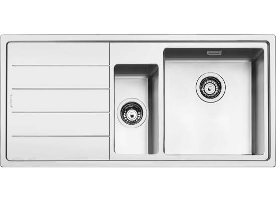 Zlew SMEG LFT102S | komora PRAWA | stal szczotkowana INOX | linia MIRA