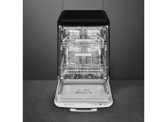 _RABAT_ | Zmywarka wolnostojąca SMEG LVFABBL3 czarny + uchwyt chrom | 60cm | linia 50's STYLE