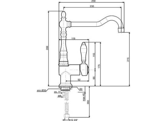 _RABAT_ | Bateria SMEG MIR6O-2 BRASS (mosiądz szczotkowany) | linia COLONIALE