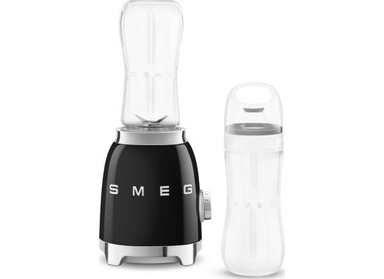 _RABAT_ | wysyłka 24H* | Blender sportowy SMEG PBF01BLEU czarny połysk | 2 butelki BOTTLE-TO-GO 600 ml | linia 50's STYLE