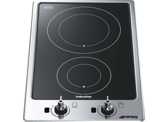 _RABAT_ | Płyta indukcyjna SMEG DOMINO PGF32I-1 stal nierdzewna + czarne szkło | linia CLASSICA