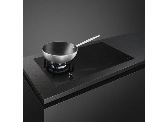 _RABAT_ | Płyta indukcyjno-gazowa SMEG PM3953D czarne szkło | linia CLASSICA