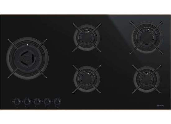 WYLECIAŁO SMEG - Płyta gazowa SMEG PV695LCNR czarne szkło + miedź | linia DOLCE STIL NOVO