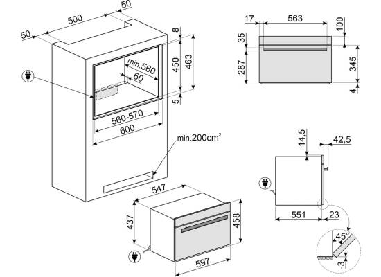 _RABAT_ | WYLECIAŁO SMEG - Blast chiller SMEG SBC4104B3 czarny | linia LINEA