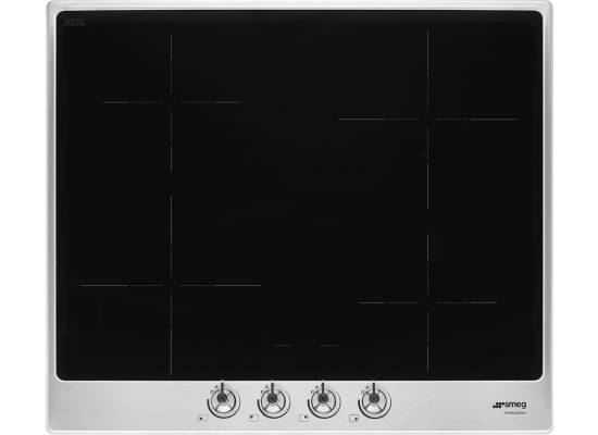 _RABAT_ | Płyta indukcyjna SMEG SI364FXM ramka ze stali + czarne szkło (pokrętła classica) | linia CLASSICA