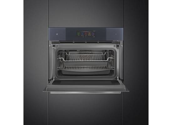 _RABAT_ | Piekarnik z funkcją mikrofali i pary SMEG SO4106WAPG neptune grey | czyszczenie parowe | linia LINEA