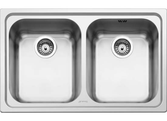 _RABAT_ | wysyłka 24H* | Zlew SMEG SP792-2 stal szczotkowana INOX | linia OMNI