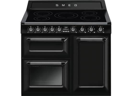_RABAT_ | Kuchnia z płytą indukcyjną SMEG TR103IBL2 czarny | 100cm | czyszczenie parowe | linia VICTORIA | + GRATIS robot SMF05BLEU