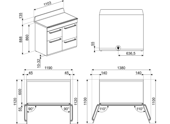 _RABAT_ | Kuchnia z płytą indukcyjną SMEG TR4110IGR2 niebieskoszary | 110cm | czyszczenie parowe | linia VICTORIA | + GRATIS robot SMF05BLEU
