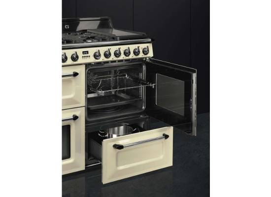 _RABAT_ | Kuchnia z płytą gazową SMEG TR4110P1 kremowy | 110cm | czyszczenie parowe | linia VICTORIA | + GRATIS robot SMF05BLEU