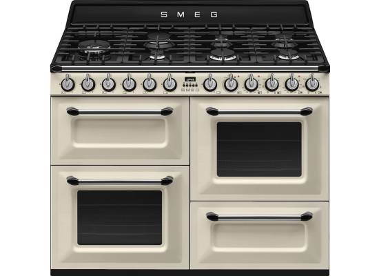 _RABAT_ | Kuchnia z płytą gazową SMEG TR4110P1 kremowy | 110cm | czyszczenie parowe | linia VICTORIA | + GRATIS robot SMF05BLEU