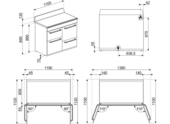 _RABAT_ | Kuchnia z płytą gazową SMEG TR4110X-1 stal nierdzewna | 110cm | czyszczenie parowe | linia VICTORIA | + GRATIS robot SMF05BLEU