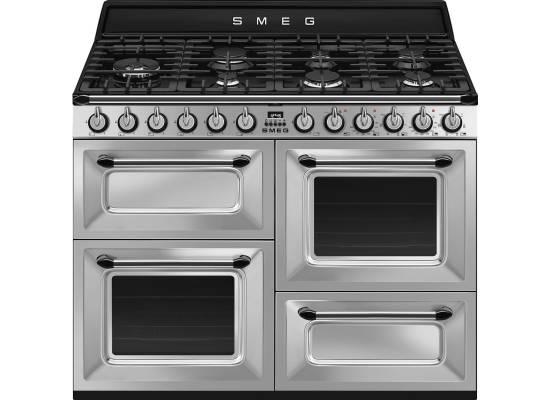 _RABAT_ | Kuchnia z płytą gazową SMEG TR4110X-1 stal nierdzewna | 110cm | czyszczenie parowe | linia VICTORIA | + GRATIS robot SMF05BLEU