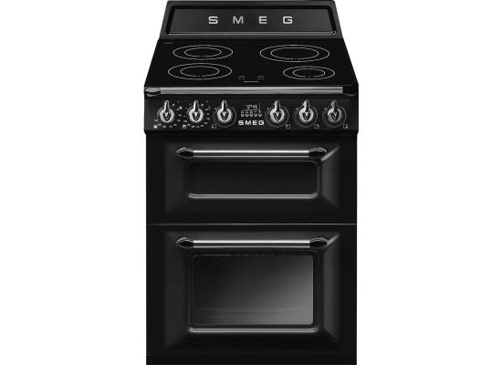 _RABAT_ | wysyłka 24H* | Kuchnia z płytą indukcyjną SMEG TR62IBL2 czarny | 60cm | emalia Ever Clean | linia VICTORIA | + GRATIS robot SMF05BLEU