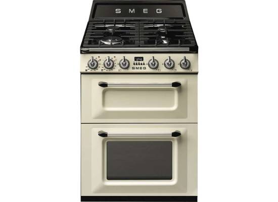 _RABAT_ | Kuchnia z płytą gazową SMEG TR62P kremowy | 60cm | emalia Ever Clean | linia VICTORIA | + GRATIS blender BLF03BLEU