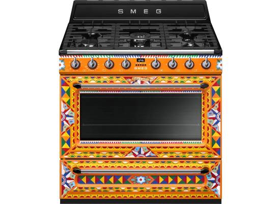 _RABAT_ | Kuchnia z płytą gazową SMEG TR90DGC9 d&g caretto | 90cm | czyszczenie parowe | linia VICTORIA | + GRATIS robot SMF05BLEU