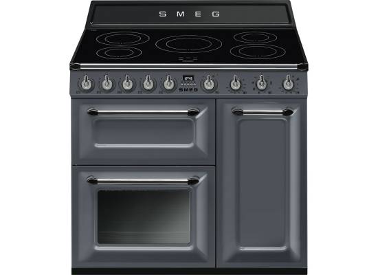 _RABAT_ | Kuchnia z płytą indukcyjną SMEG TR93IGR2 niebieskoszary | 90cm | czyszczenie parowe | linia VICTORIA | + GRATIS robot SMF05BLEU