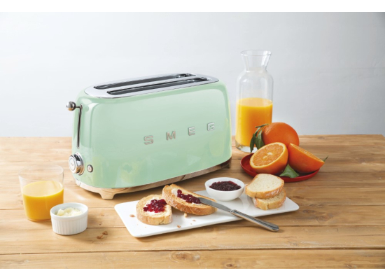 _RABAT_ | Toster na 4 kromki SMEG TSF02PGEU pastelowa zieleń | 2 kieszenie | linia 50's STYLE