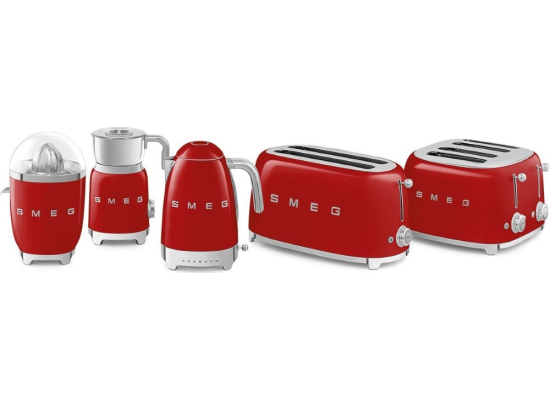 _RABAT_ | Toster na 4 kromki SMEG TSF02RDEU czerwony | 2 kieszenie | linia 50's STYLE