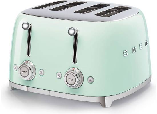_RABAT_ | Toster na 4 kromki SMEG TSF03PGEU pastelowa zieleń | 4 kieszenie | linia 50's STYLE