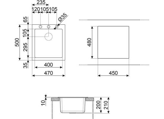 Zlew SMEG VZ45B WHITE (biały mat) | linia QUADRA