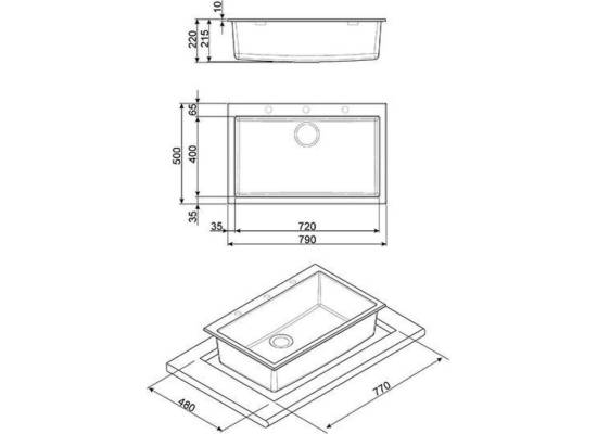 Zlew SMEG VZ79B WHITE (biały mat) | linia QUADRA