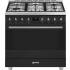 _RABAT_ | wysyłka 24H* | Kuchnia z płytą gazową SMEG C9GMMB2 czarny mat | 90cm | emalia Ever Clean | linia SYMFONIA | + GRATIS blender BLF03BLEU